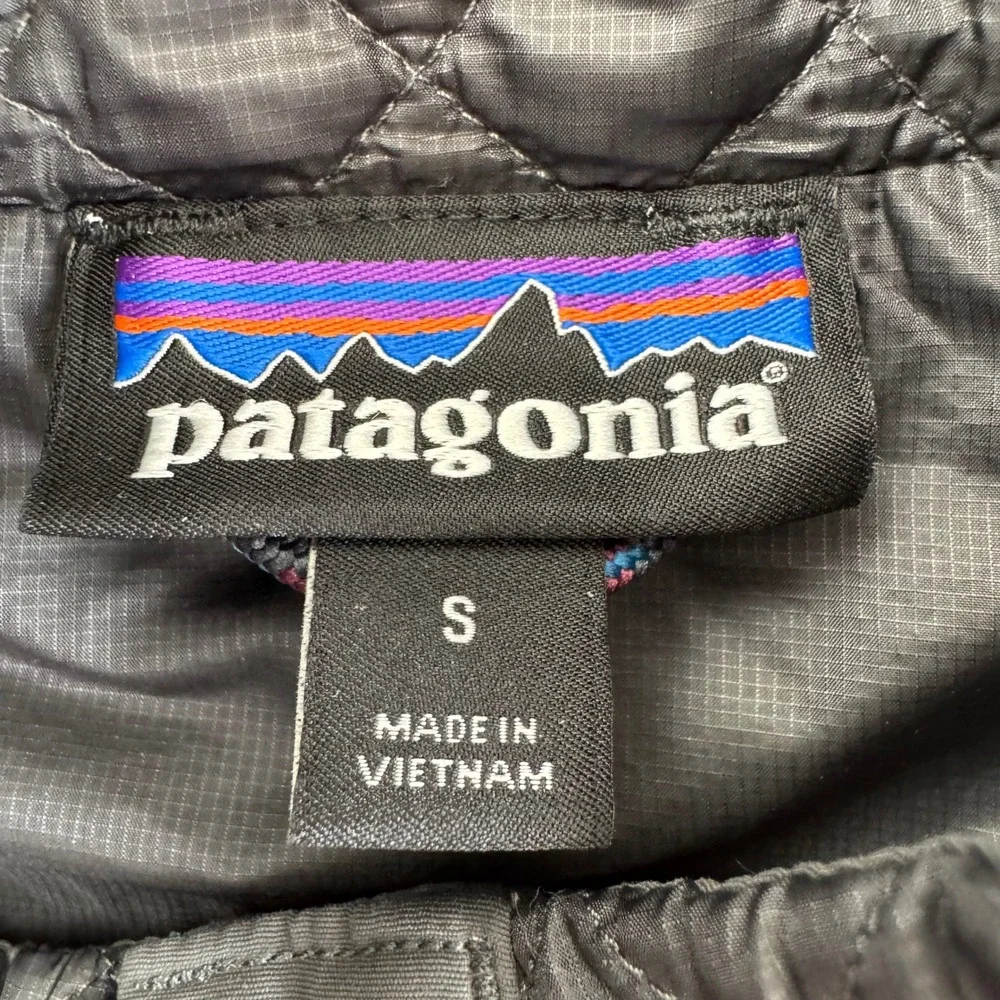 Patagonia Mixed Media Quilted Sherpa Snap-T Pullover Jacket‎ Gray Black Womens S